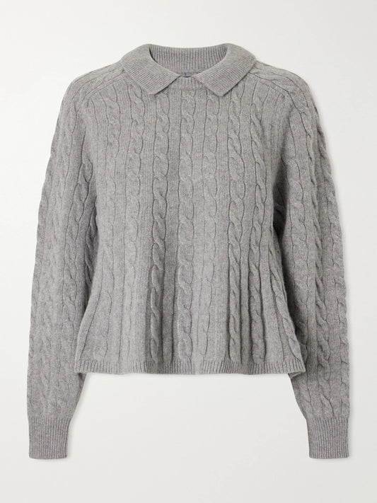 Polo Ralph Lauren Cable-knit Wool And Cashmere-blend Peplum Sweater