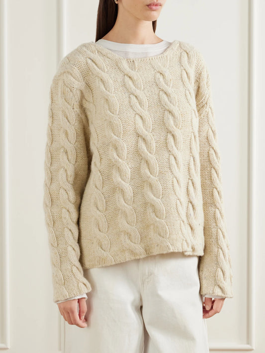 B SIDES Cable-knit Wool Sweater