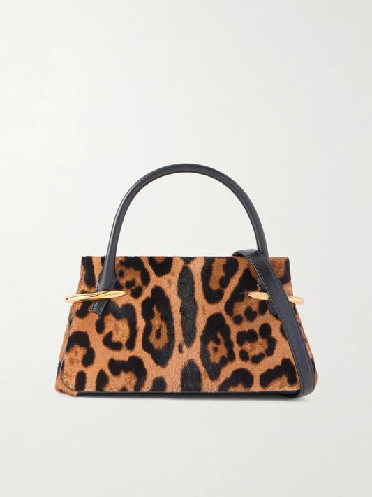 Givenchy Pinch Mini Embellished Leopard-print Calf-hair Shoulder Bag