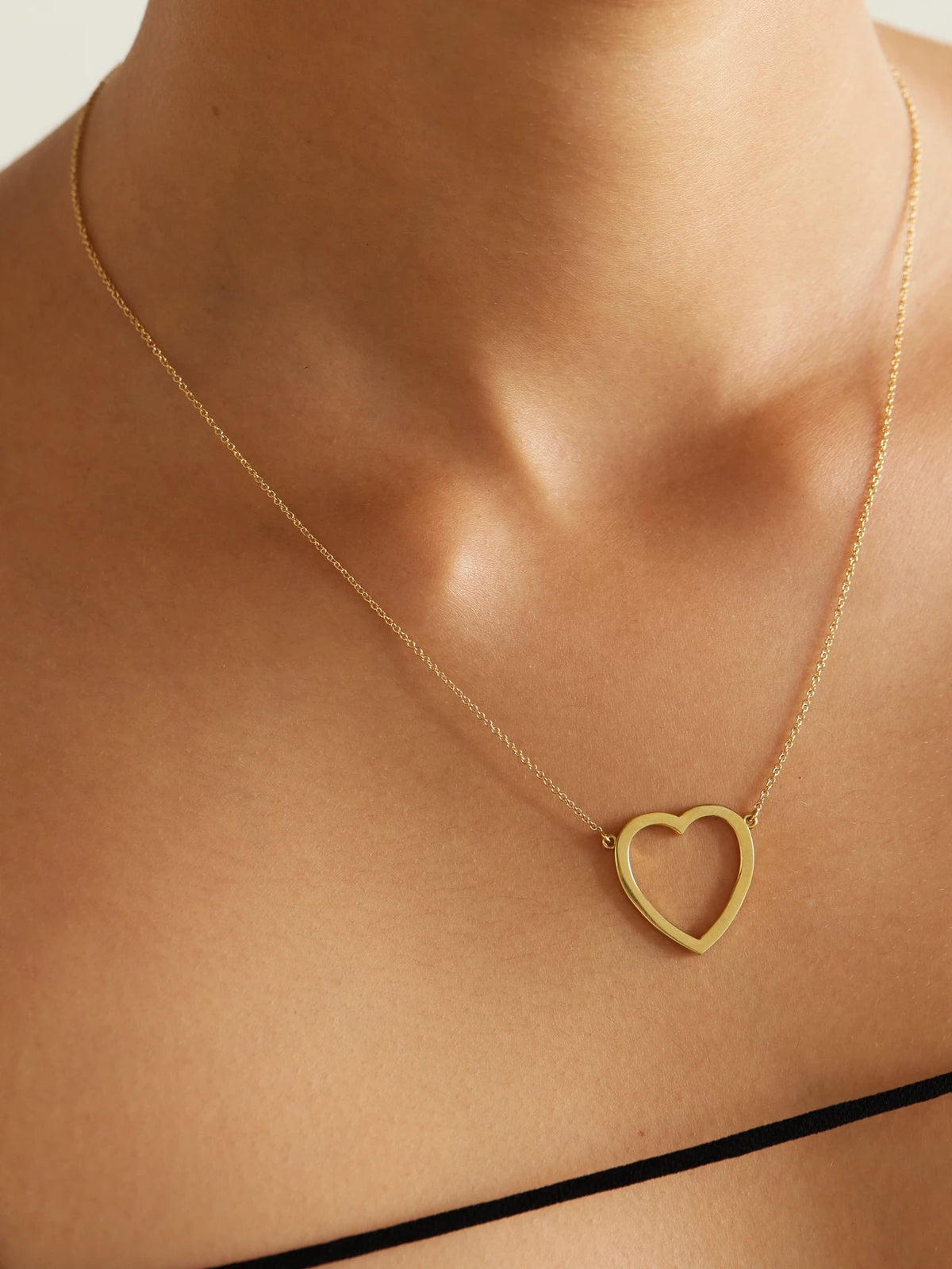 Image of Necklaces. Product name - Open Heart 18-karat Gold Necklace in Multi colour by brand - Jennifer Meyer