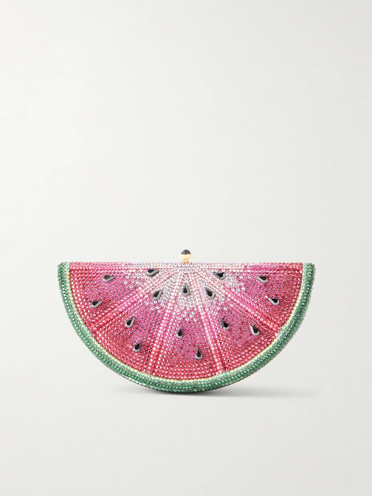 Watermelon Slice Crystal-embellished Gold-tone Clutch