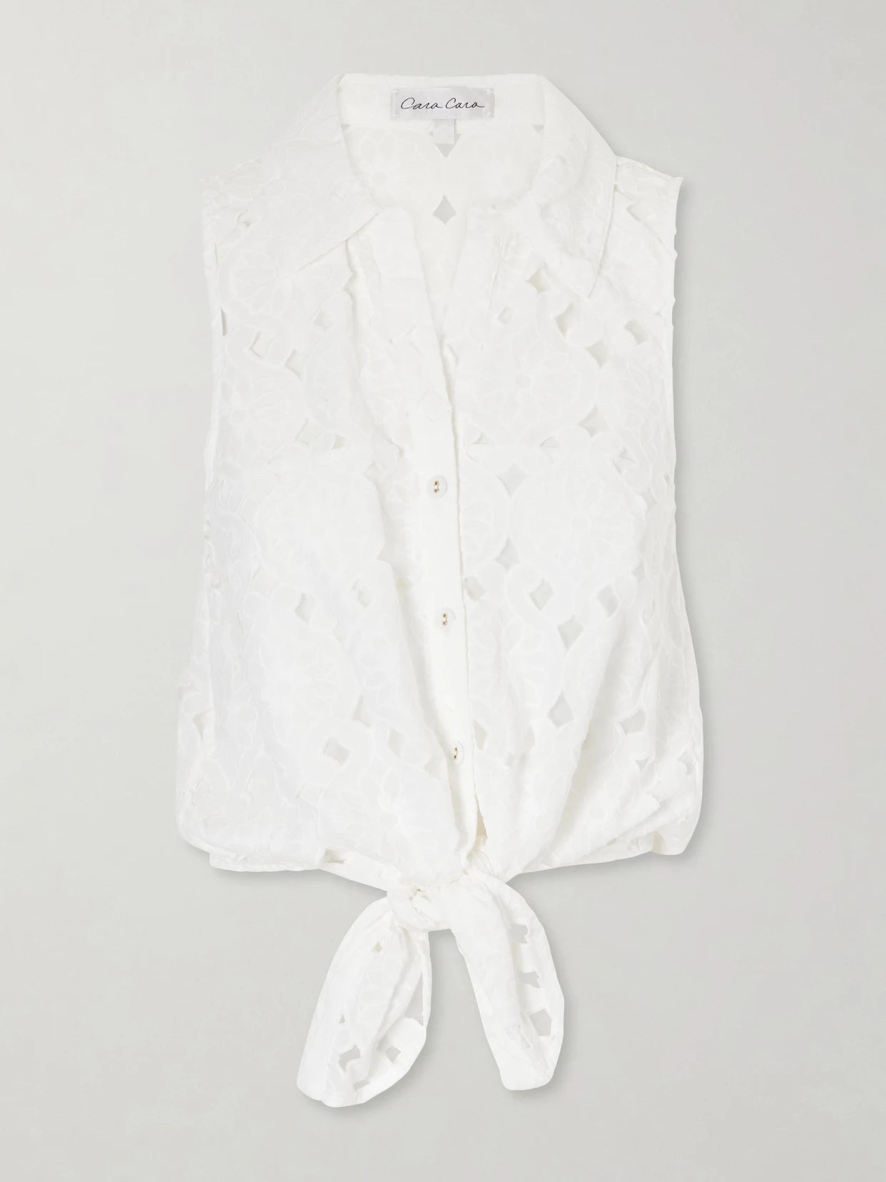 Highland Knotted Embroidered Cotton Blouse
