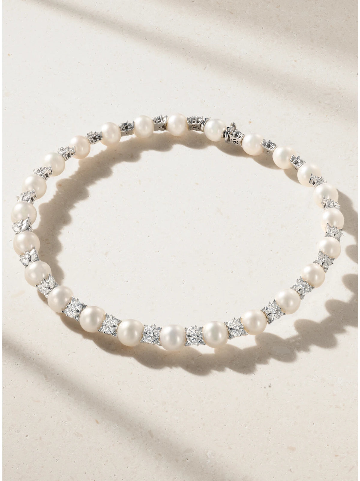 18-karat White Gold, Pearl And Diamond Necklace