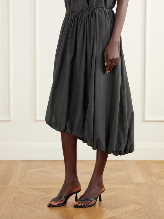 ST. AGNI Balloon Gathered Chiffon Midi Skirt