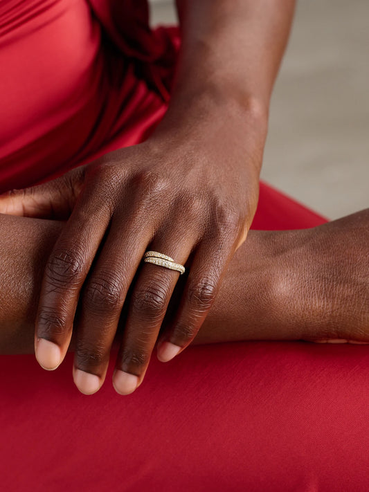 Image of Rings. Product name - Zara 18-karat Gold Diamond Ring in Multi colour by brand - Anita Ko