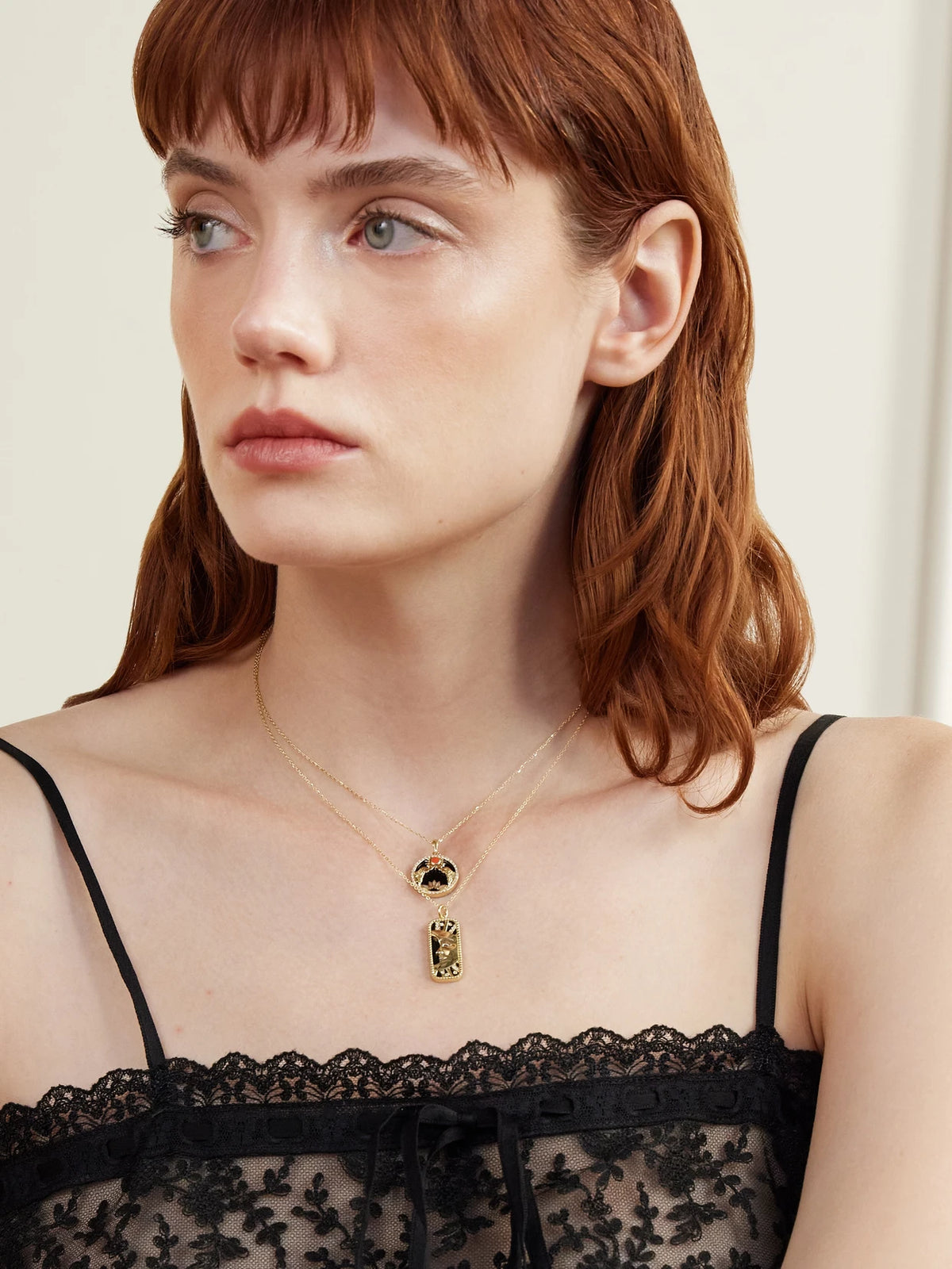 L'Atelier Nawbar Moon To My Sun 18-karat Gold, Diamond And Onyx Pendant Necklace