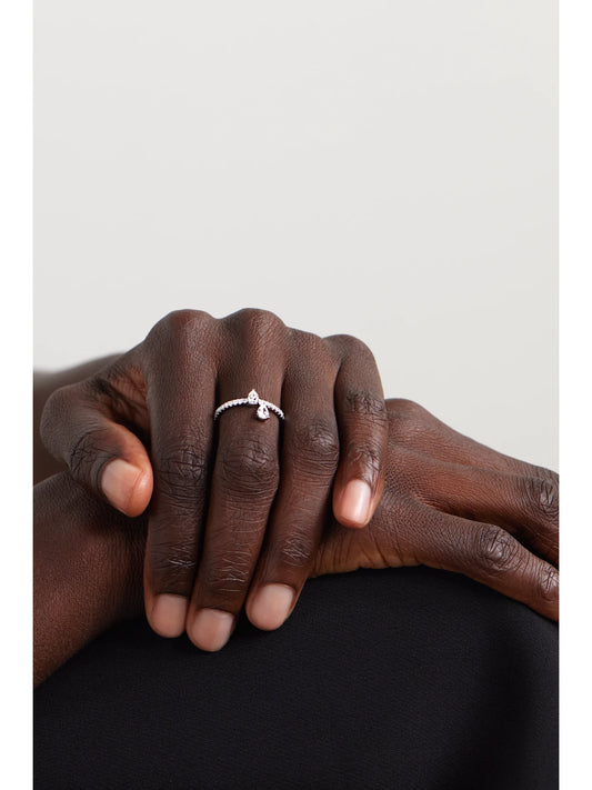 Image of Rings. Product name - Princess 18-karat White Gold Diamond Ring in Multi colour by brand - Anita Ko