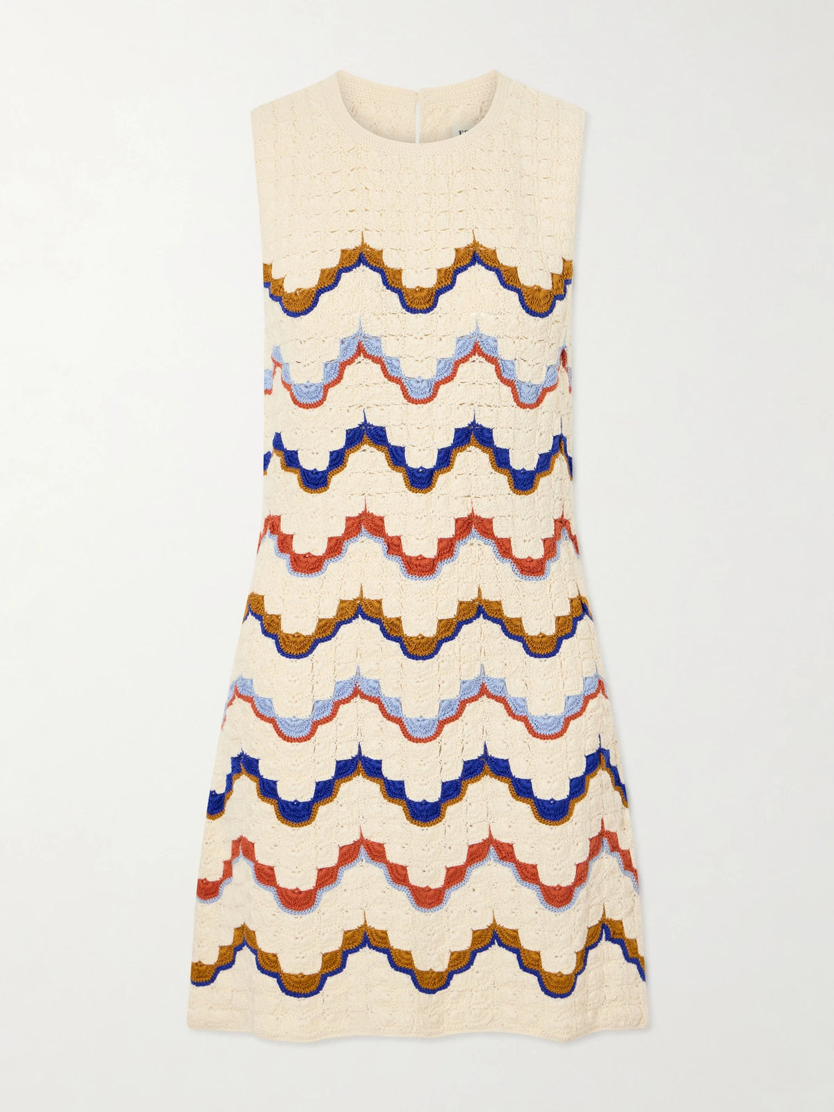 ESCVDO Alma Striped Crocheted Cotton Mini Dress