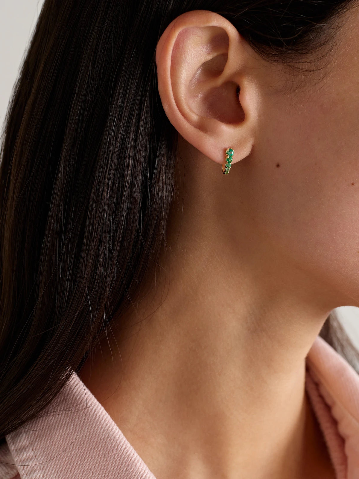 Image of Earrings. Product name - Edith 18-karat Gold Emerald Earrings in Green colour by brand - Jennifer Meyer