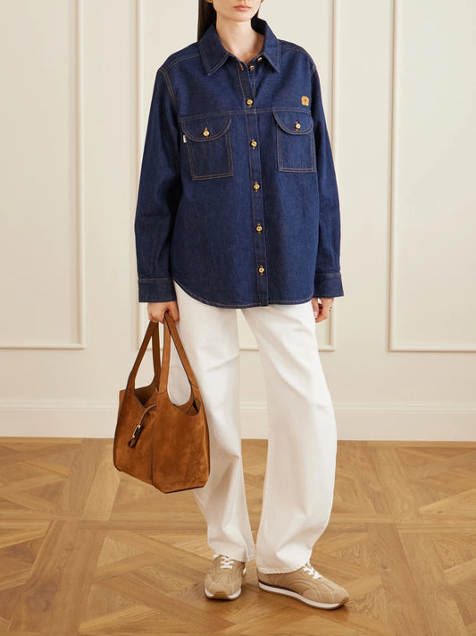 T Timeless Small Suede Shoulder Bag