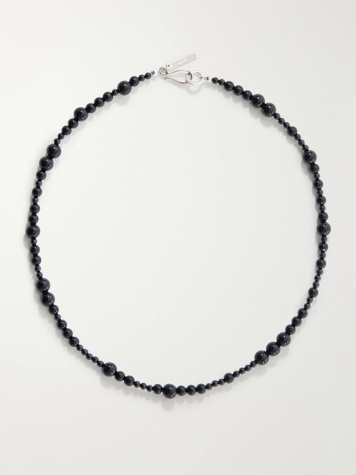 Constellation Sterling Silver And Onyx Beaded Necklace