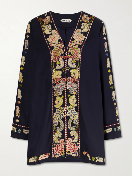 Feather Runner Embroidered Cotton-blend Twill Jacket