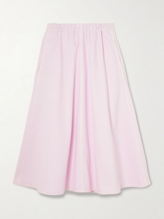 Image of Jeans. Product name - + Maria Mcmanus Organic Denim Midi Skirt in Pastel pink colour by brand - AGOLDE