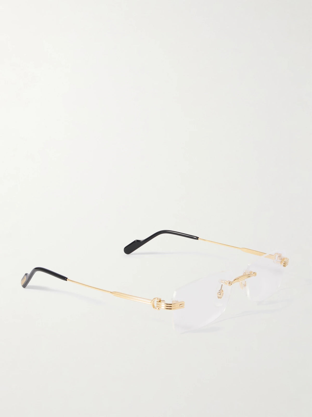 Eyewear Première De Cartier Rimless Rectangle-frame Gold-tone Optical Glasses