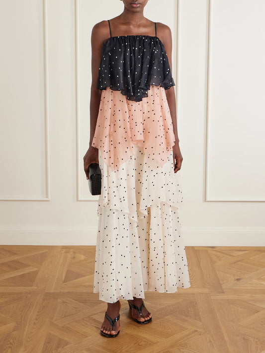 Image of Dresses. Product name - Songstress Polka-dot Organza Maxi Dress in Multi colour by brand - Aje