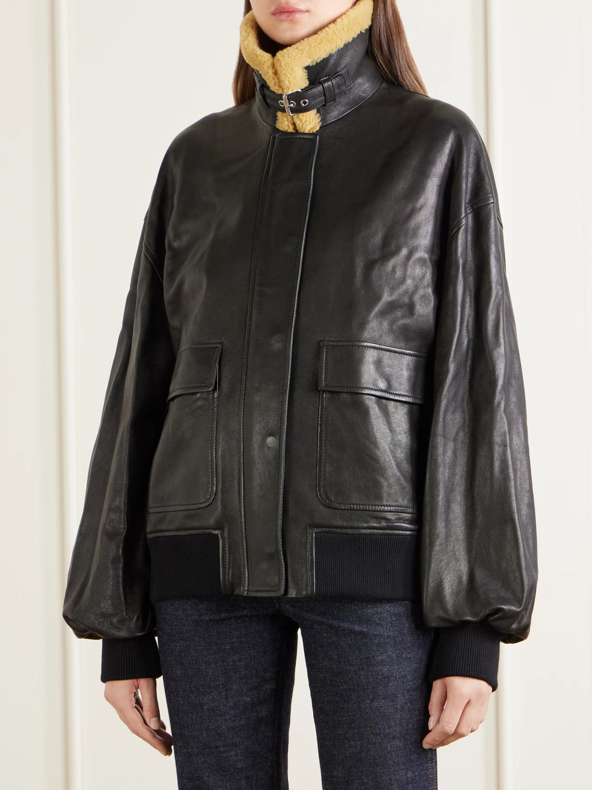 KHAITE Sandor Leather Biker Jacket