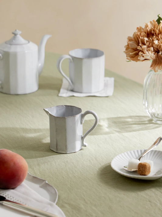 Image of Tableware. Product name - Small Octave Ceramic Pitcher in White colour by brand - Astier De Villatte