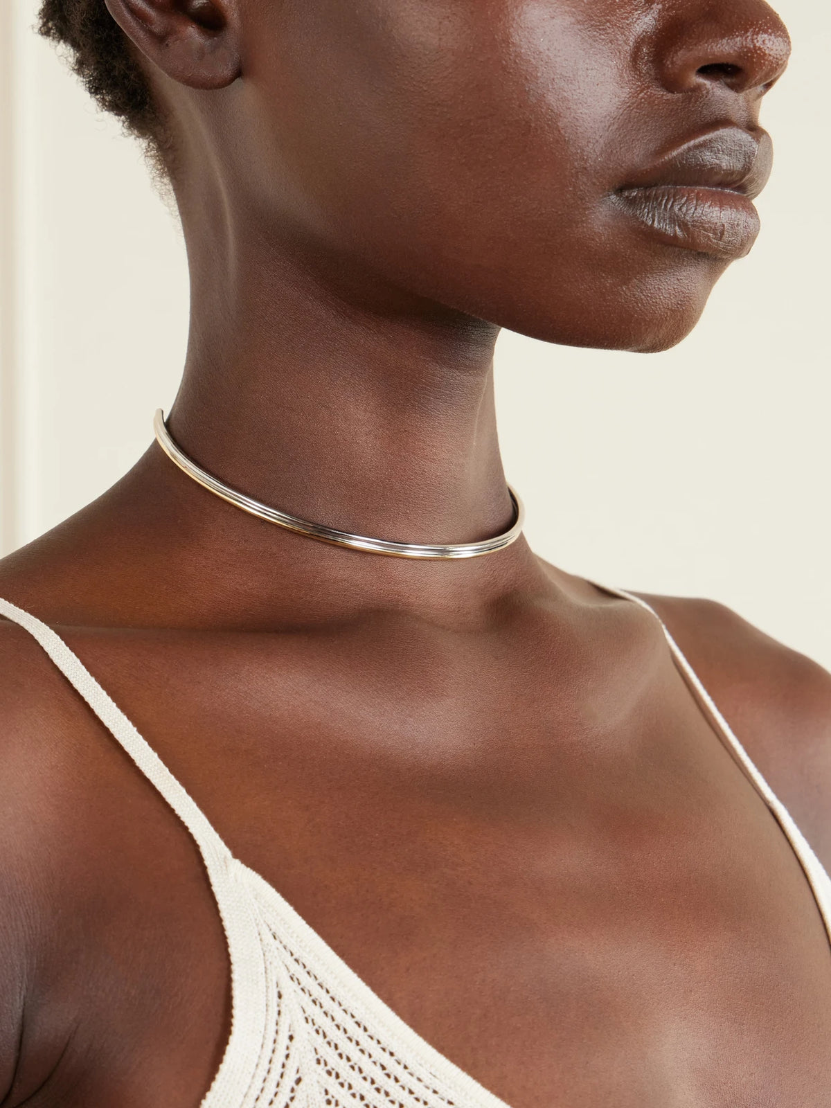 Image of Necklaces. Product name - Thread Gold And Silver-tone Choker in Multi colour by brand - Jennifer Fisher