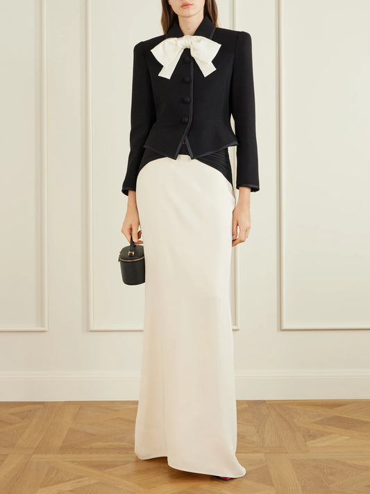 Image of a model wearing Skirts. Product name - Cady Maxi Skirt in Cream colour by brand - Valentino Garavani