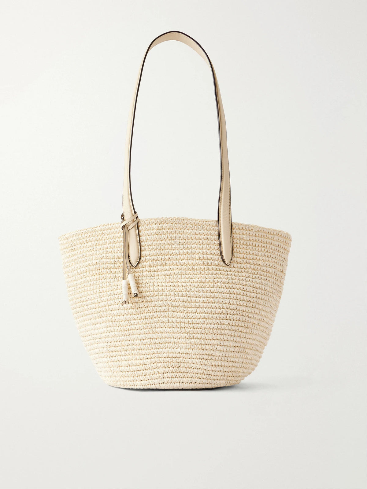 Market Leather-trimmed Raffia Tote