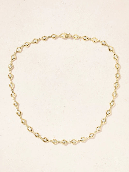 Evil Eye Eternity 14-karat Gold Diamond Necklace