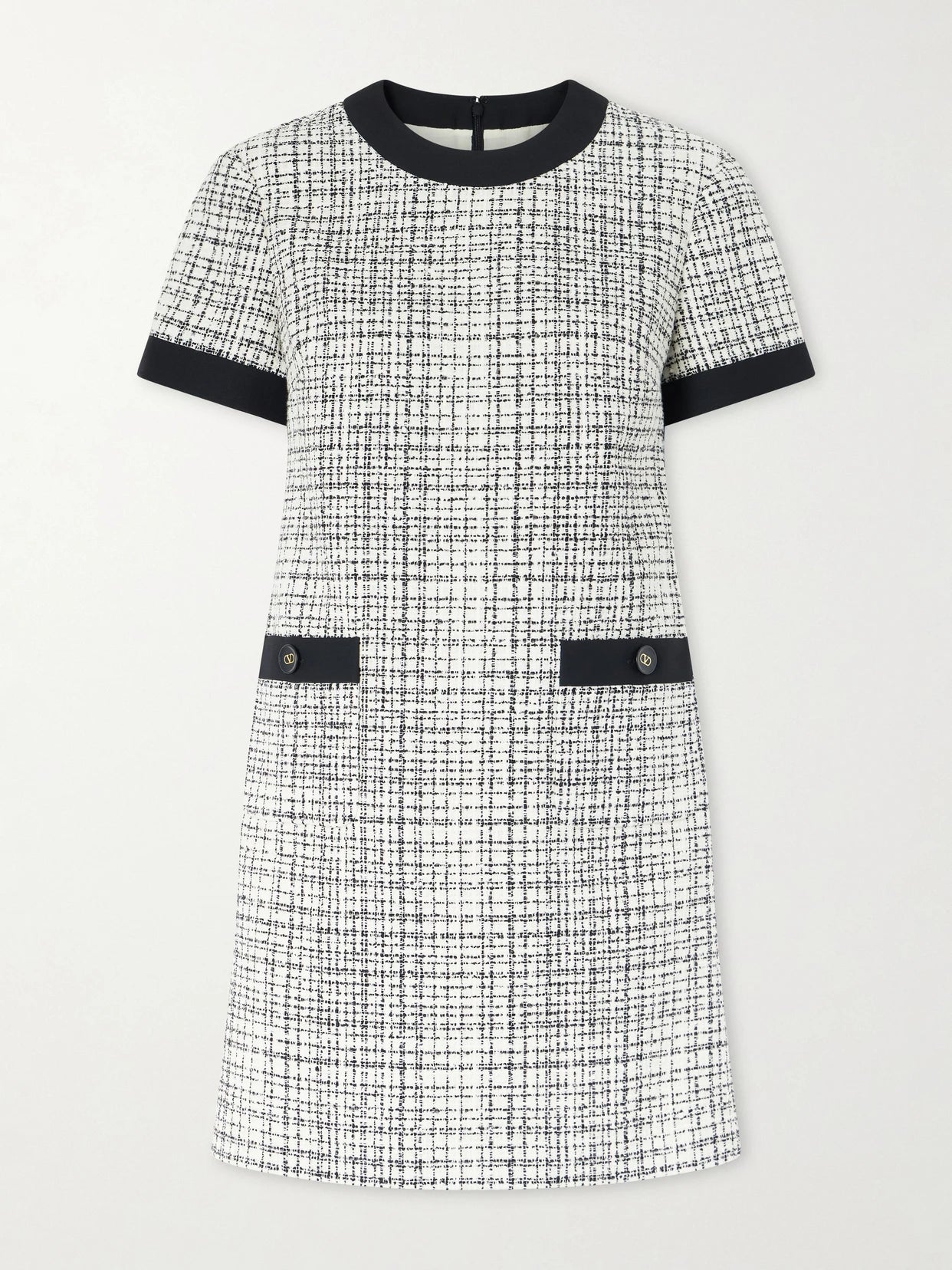 Checked Cotton-blend Tweed Mini Dress