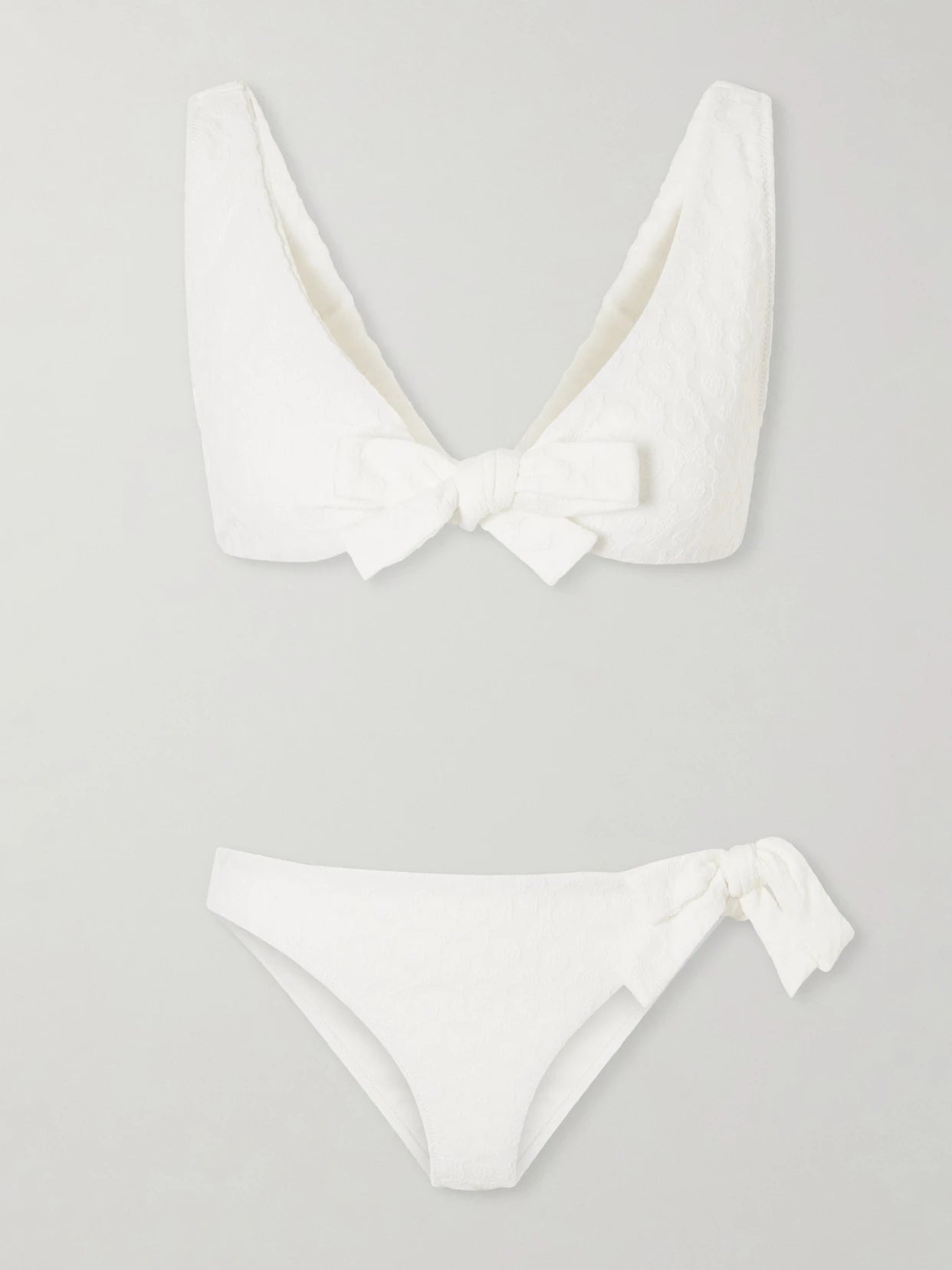 Bow Floral-jacquard Bikini