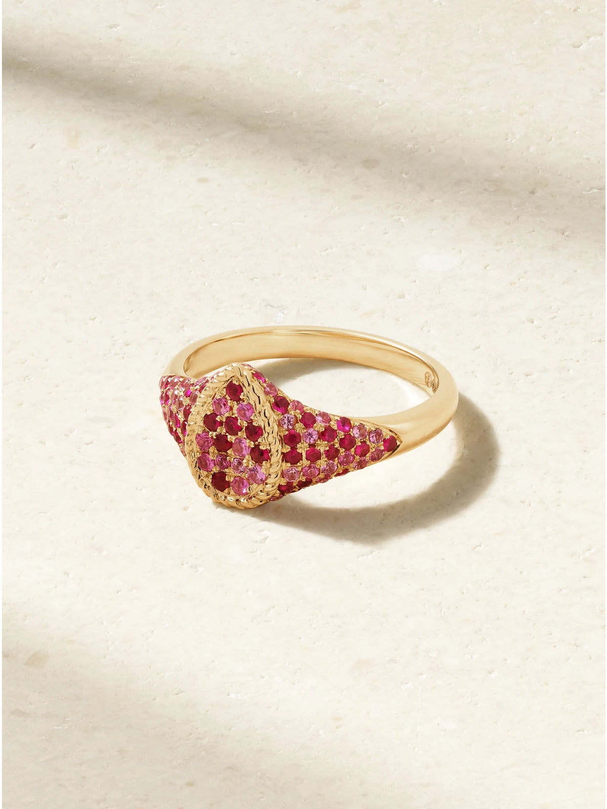 Baby Chevalière Poire 9-karat Gold, Ruby And Sapphire Signet Ring
