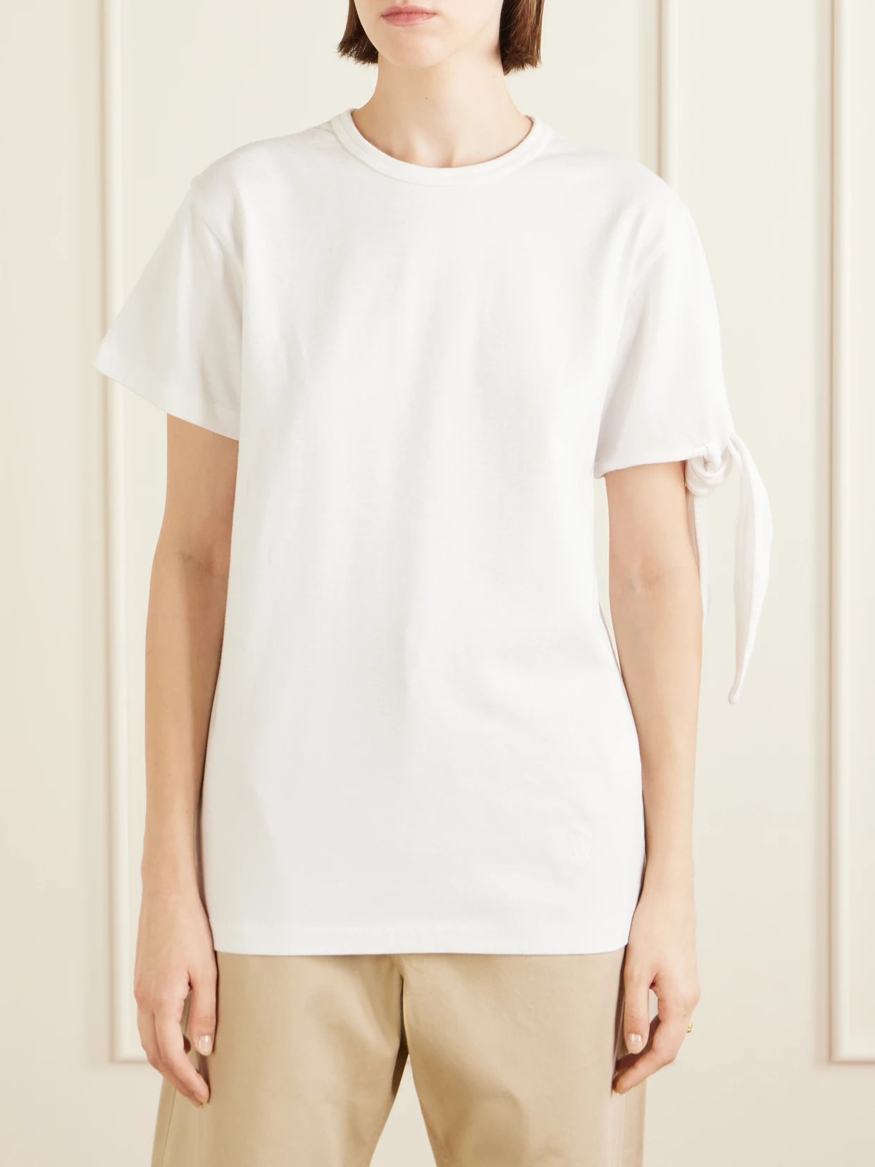 Tie-detailed Cotton T-shirt