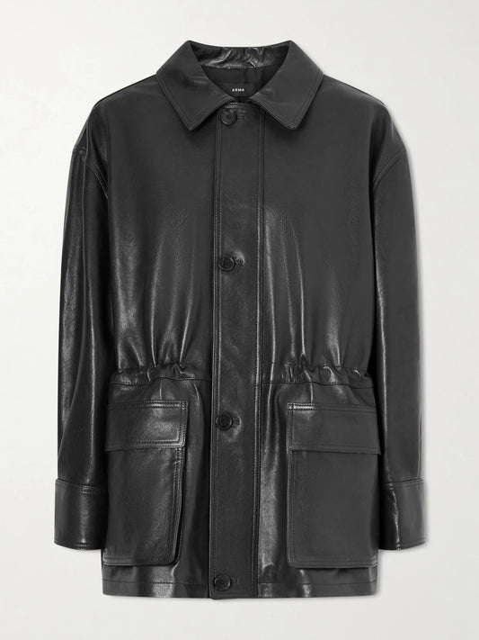 Image of Coats & Jackets. Product name - Maeve Leather Jacket in Black colour by brand - ARMA