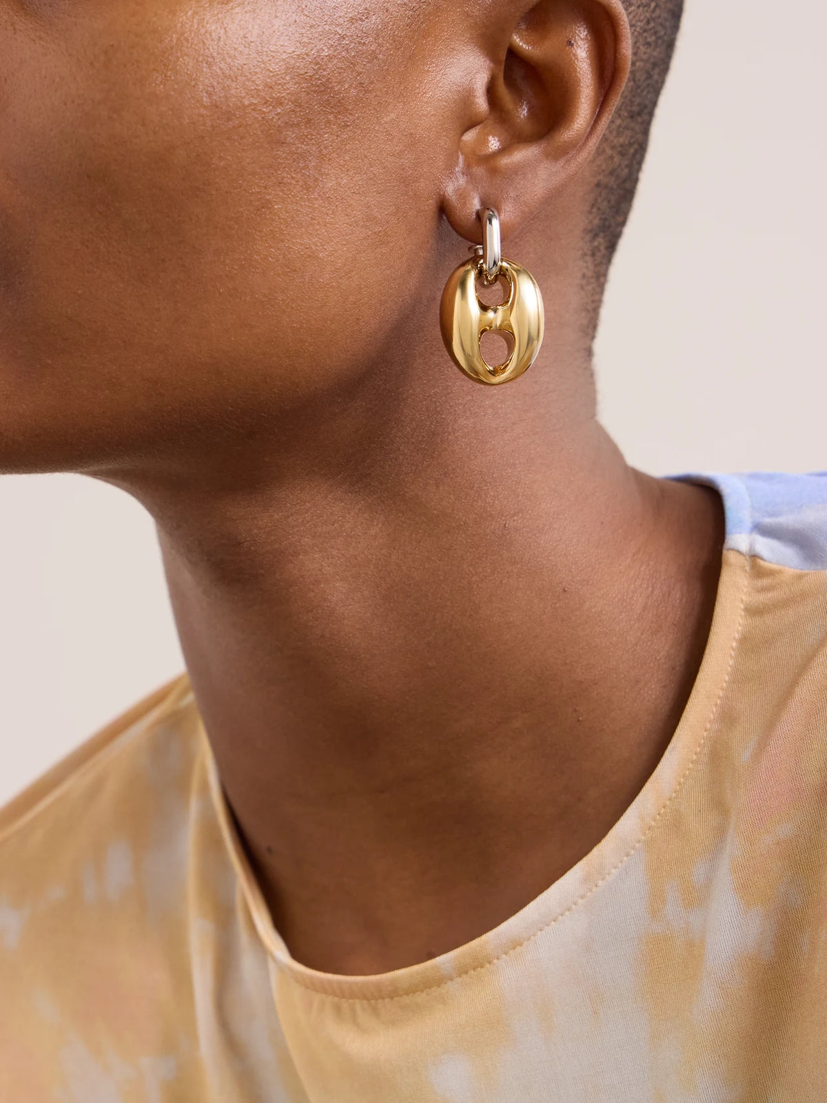 Image of Earrings. Product name - Xtra Eight Silver- And Gold-tone Earrings in Multi colour by brand - RABANNE