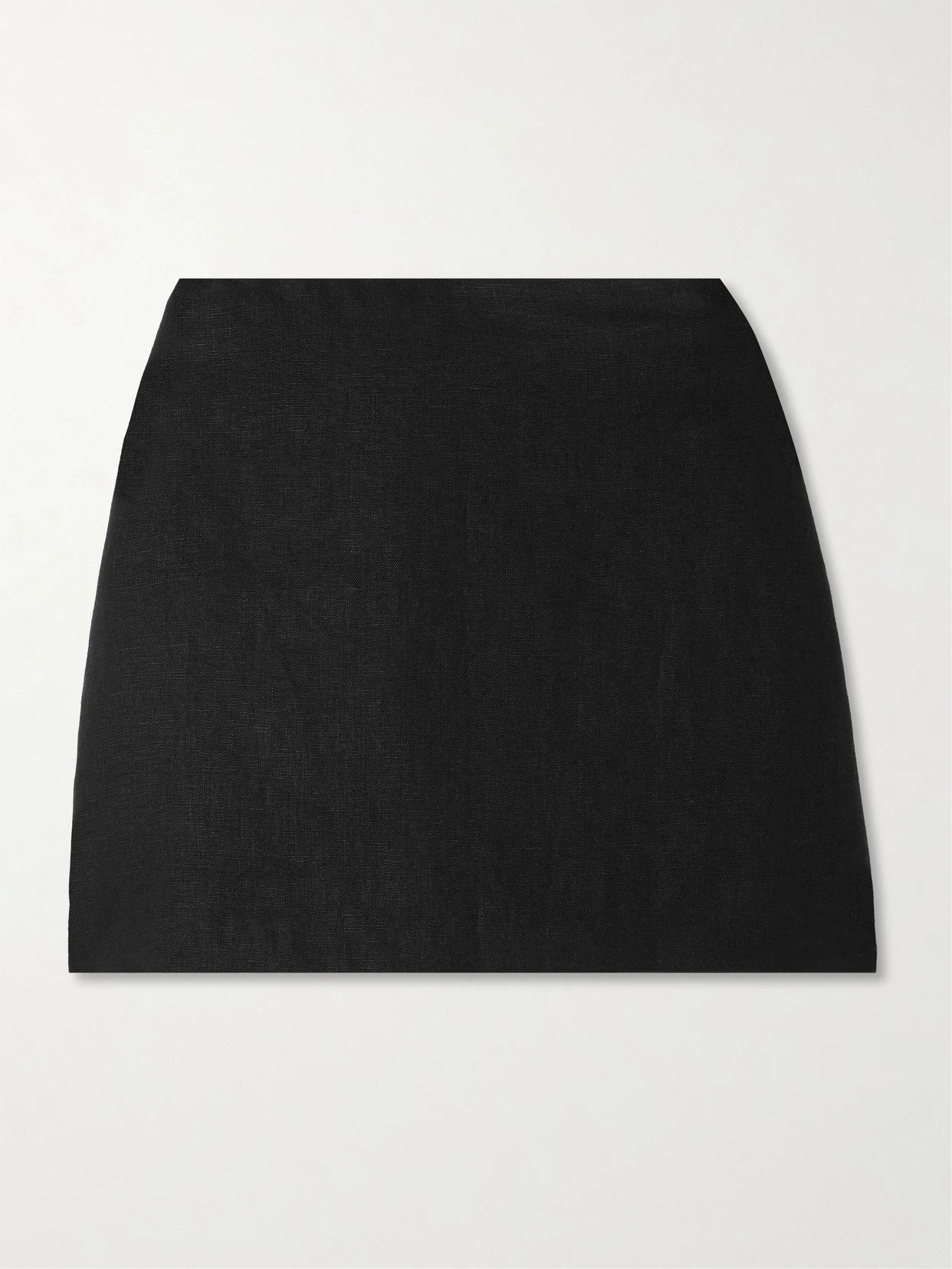 Image of a model wearing Skirts. Product name - Alice Linen Mini Skirt in Black colour by brand - Posse