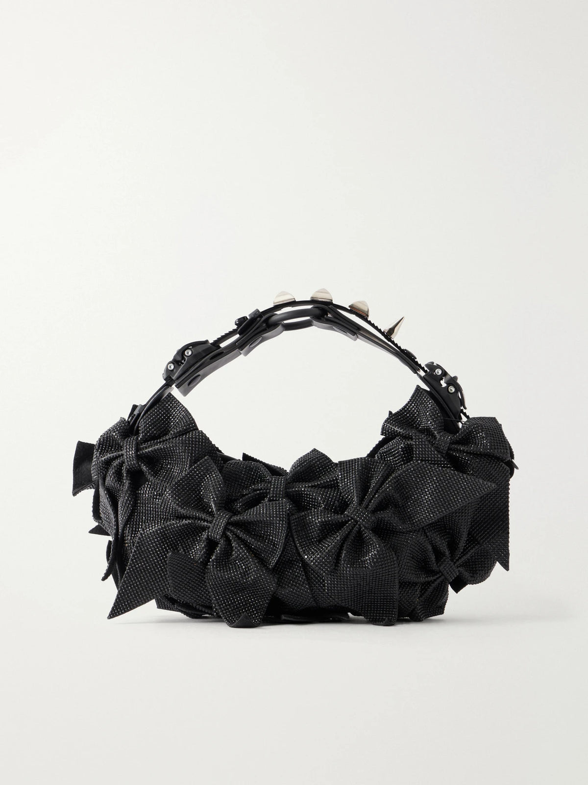 Junya Watanabe + Innerraum Bow-detailed Embellished Polyurethane And Canvas Shoulder Bag