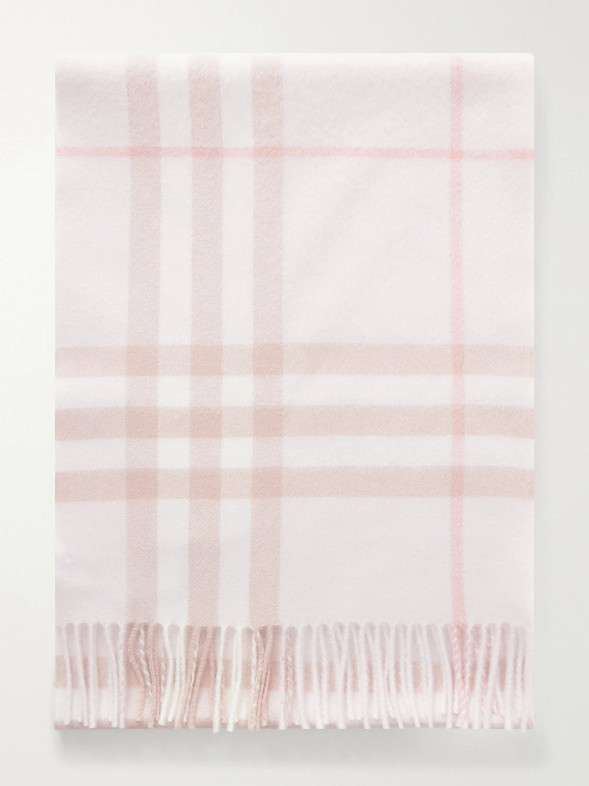 Burberry Giant Fringe-detail Checked Cashmere Scarf