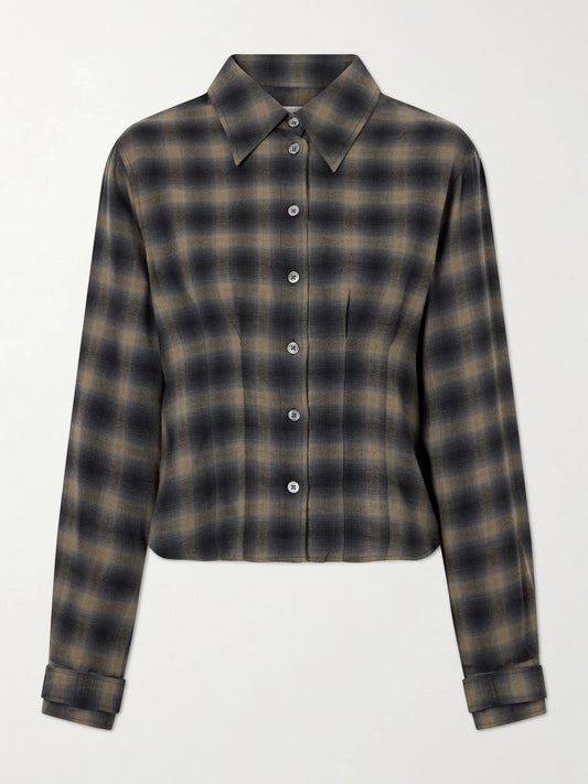 Envelop Checked Cotton And Wool-blend Shirt