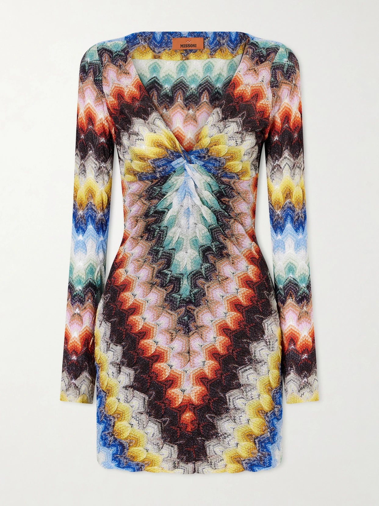 Image of Dresses. Product name - Metallic Crochet-knit Mini Dress in Black colour by brand - Missoni