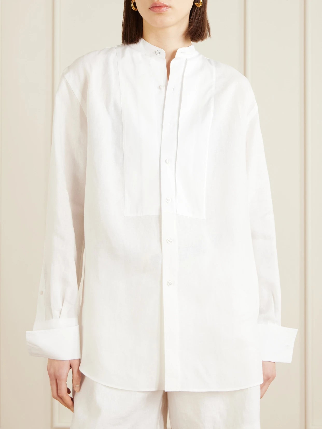 Kirstin Cotton-trimmed Linen Shirt