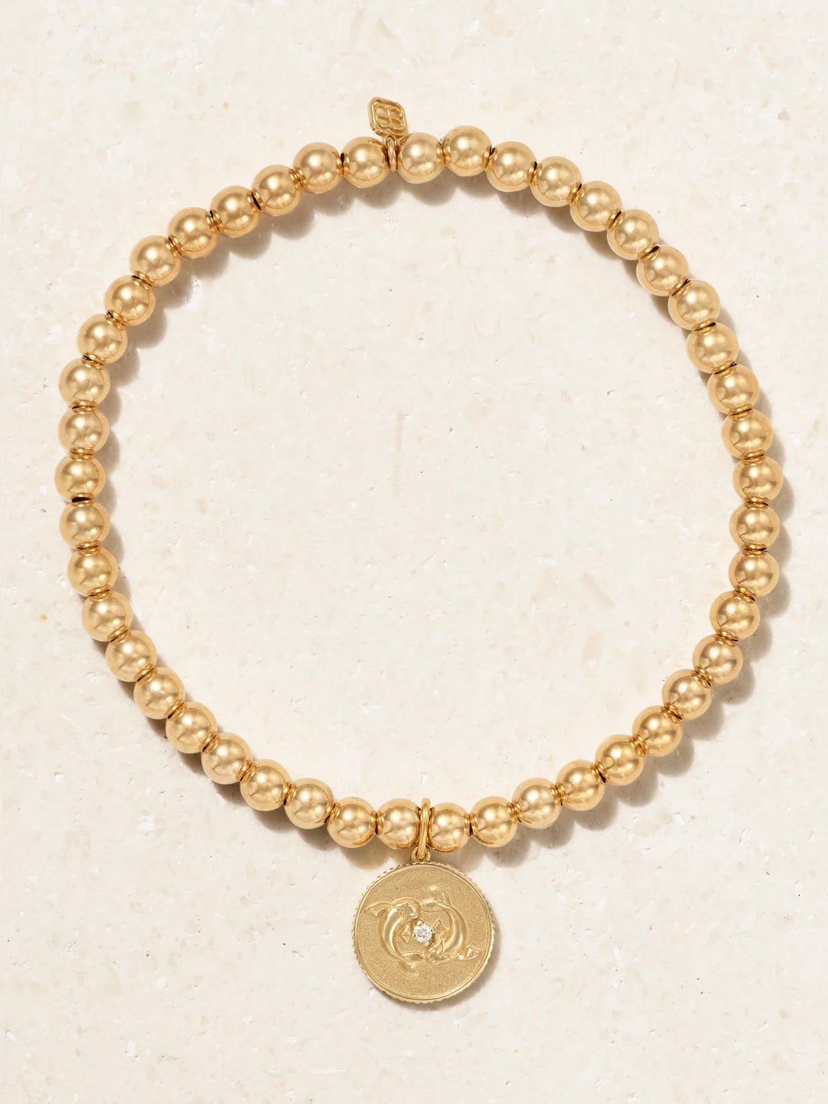 Pisces 14-karat Gold Diamond Bracelet