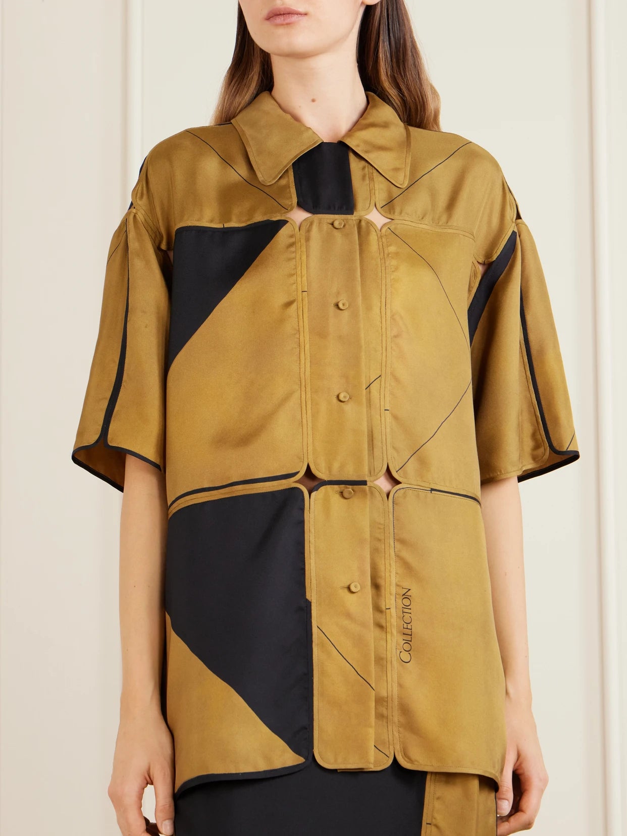 Elowen Patchwork Silk-twill Shirt