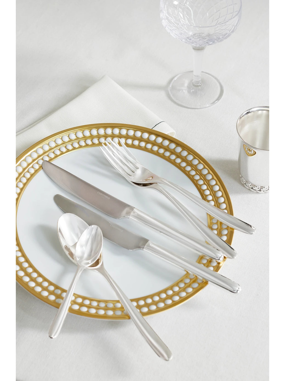 Image of Tableware. Product name - Mood 24-piece Silver-plated Cutlery Set in Multi colour by brand - Christofle