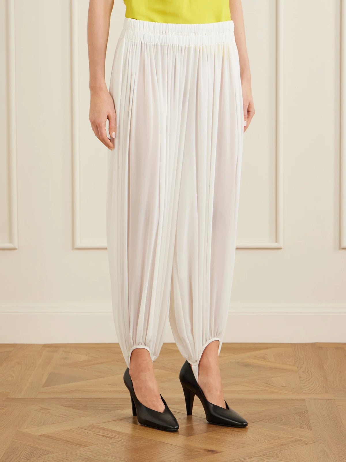 Shirred Silk-blend Georgette Balloon Pants