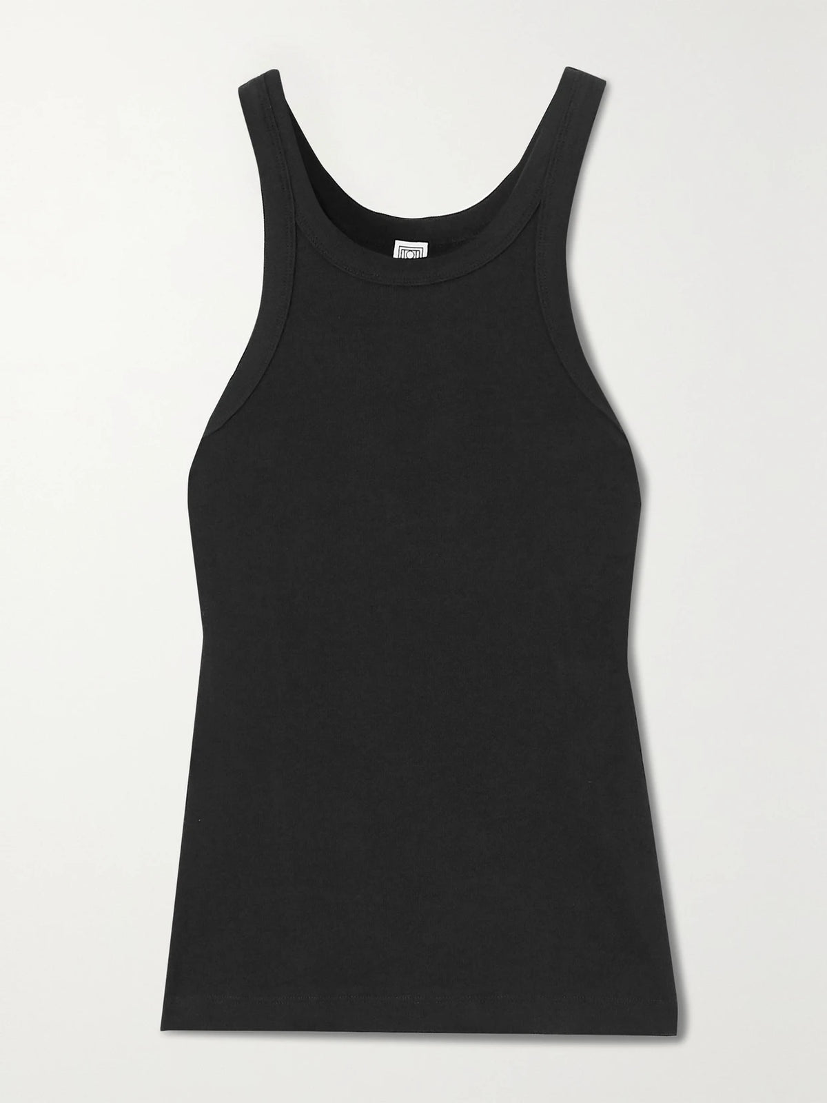 + Net Sustain Curved Ribbed Stretch Organic Cotton-jersey Tank