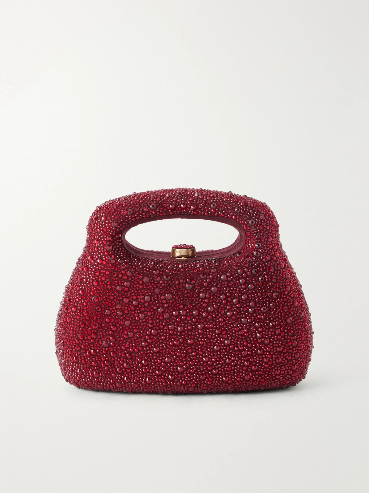 Cult Gaia Mimi Crystal-embellished Suede Top-handle Bag