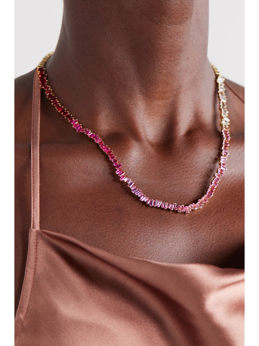 Image of Necklaces. Product name - 18-karat Gold, Diamond And Sapphire Necklace in Multi colour by brand - Suzanne Kalan