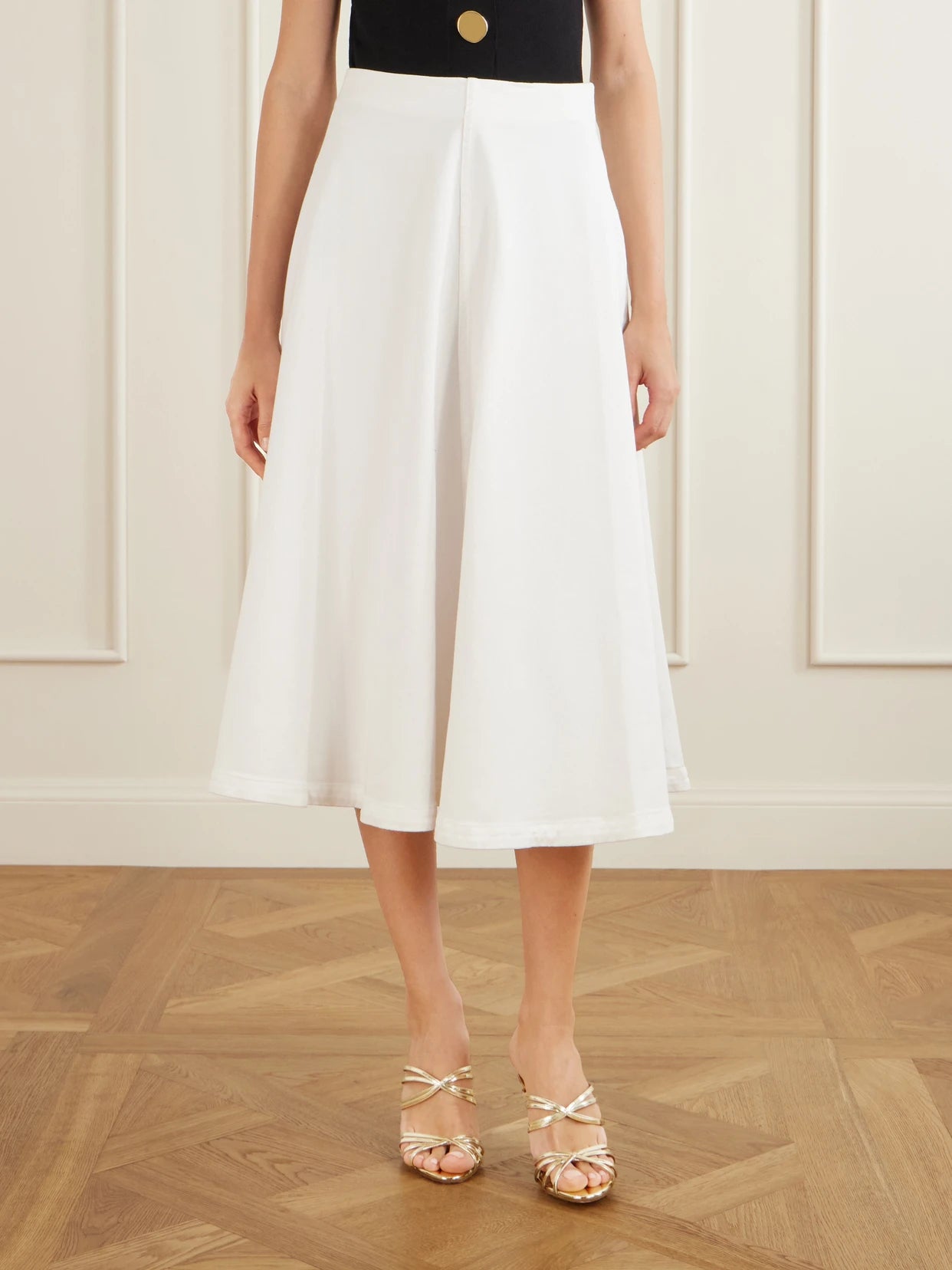 Varda Paneled Cotton-blend Midi Skirt