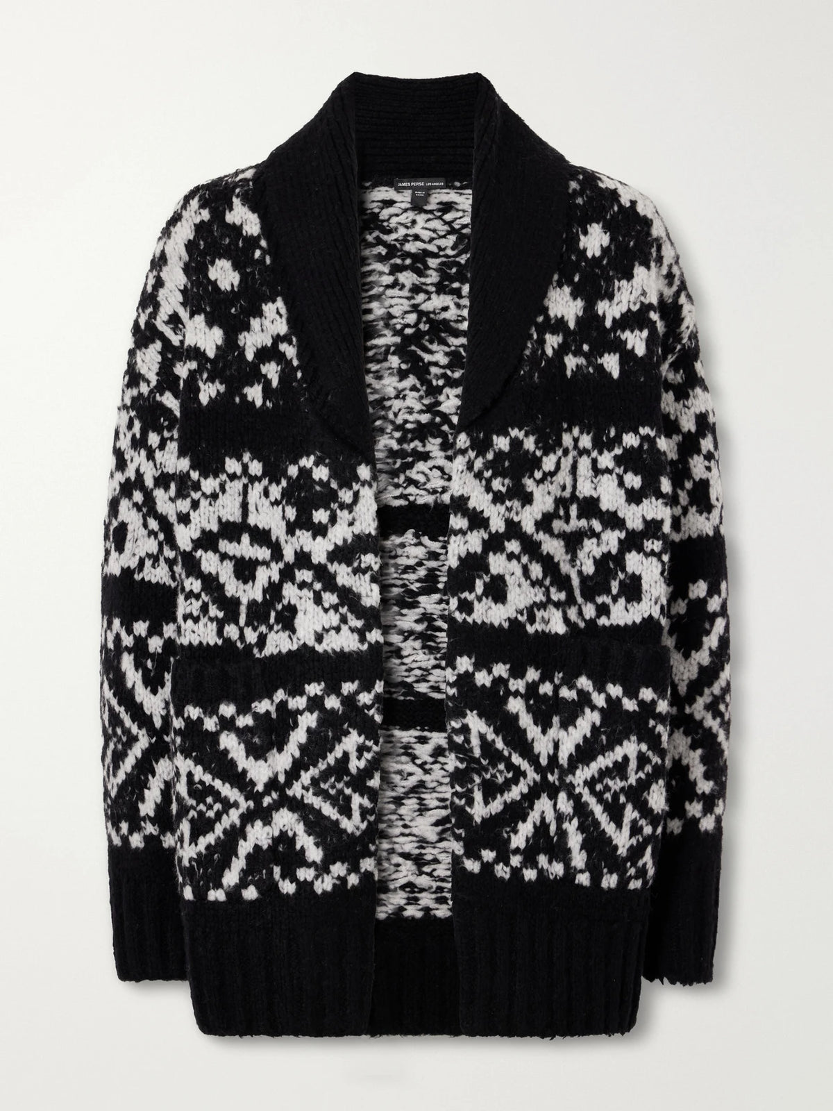 James Perse Fair Isle Intarsia-knit Wool-blend Cardigan