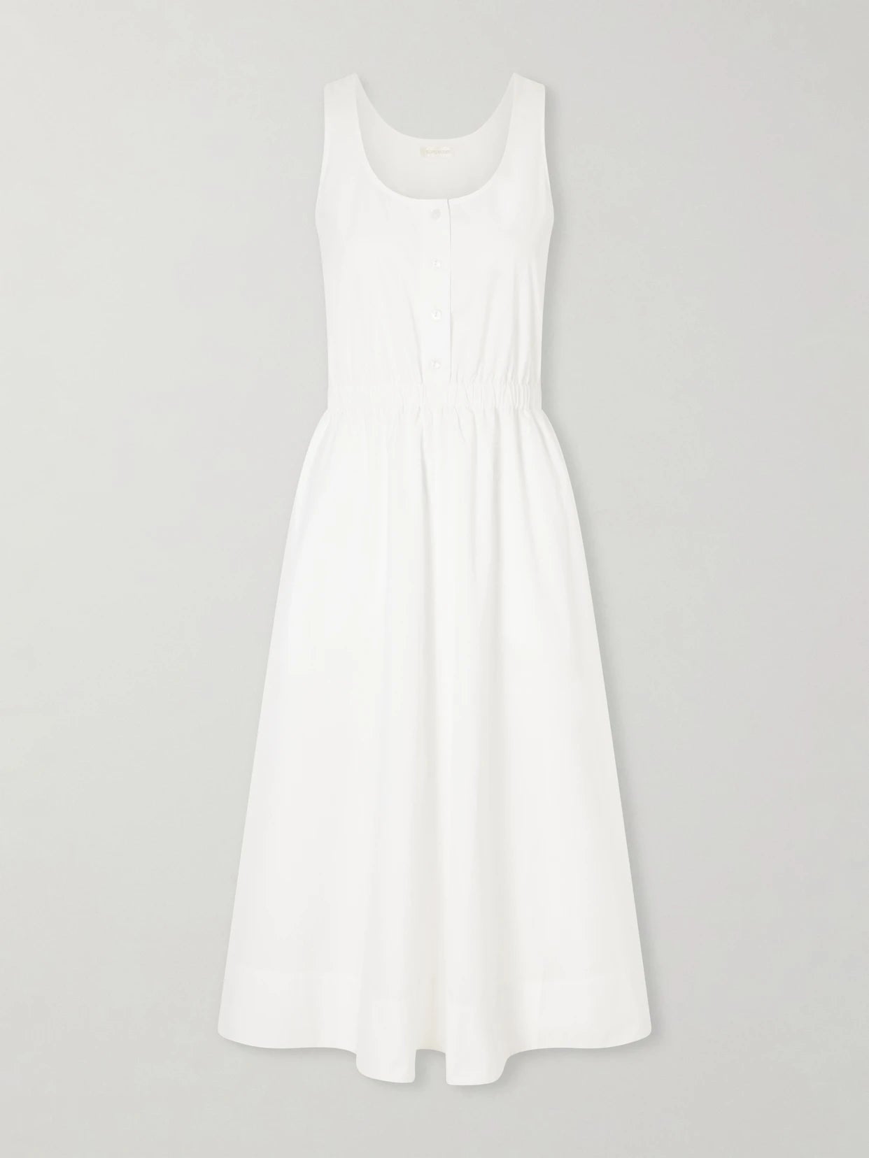 Daphne Gathered Cotton-poplin Midi Dress