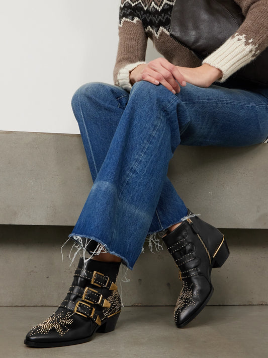 Susanna Studded Leather Ankle Boots