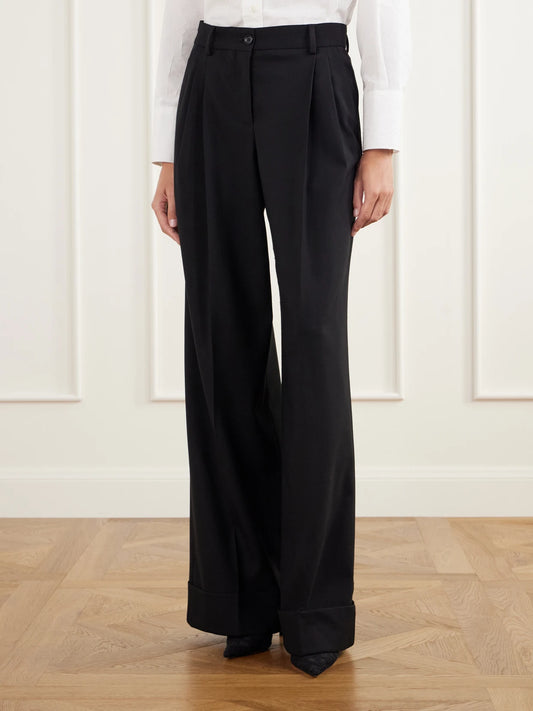 Dolce & Gabbana Wool Mid-rise Straight-leg Pants