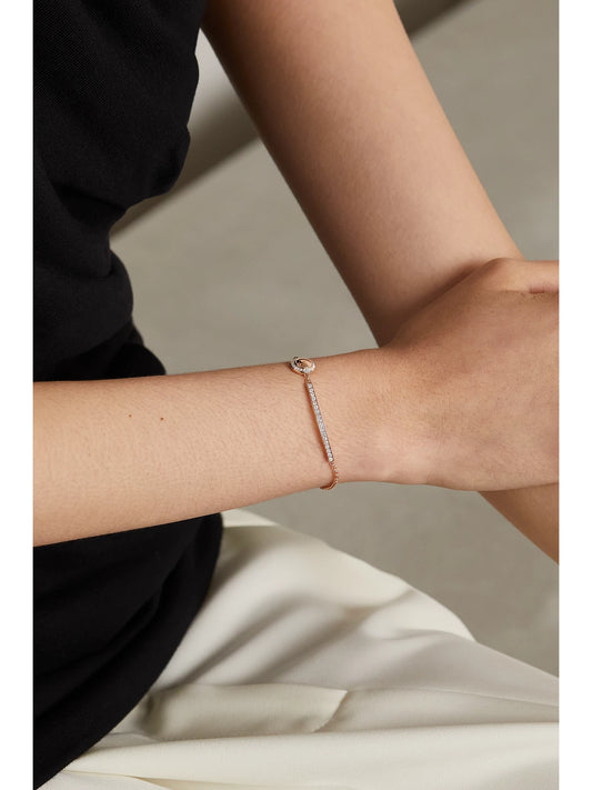 Image of Bracelets. Product name - Possession 18-karat Rose Gold Diamond Bracelet in Multi colour by brand - Piaget